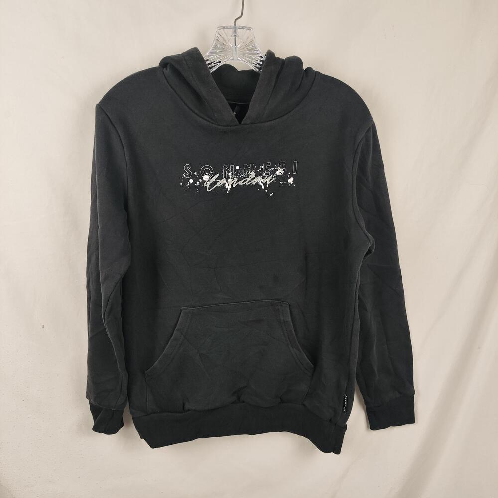 Sonneti Hoodie Mens XL Black London Graphic Pullover Fleece Sweatshirt Logo